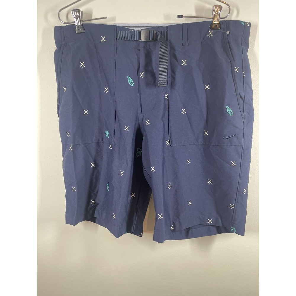 Nike Men's Flex Golf Shorts Blue Charms Belted Slim Fit CQ4877-451 Size 36